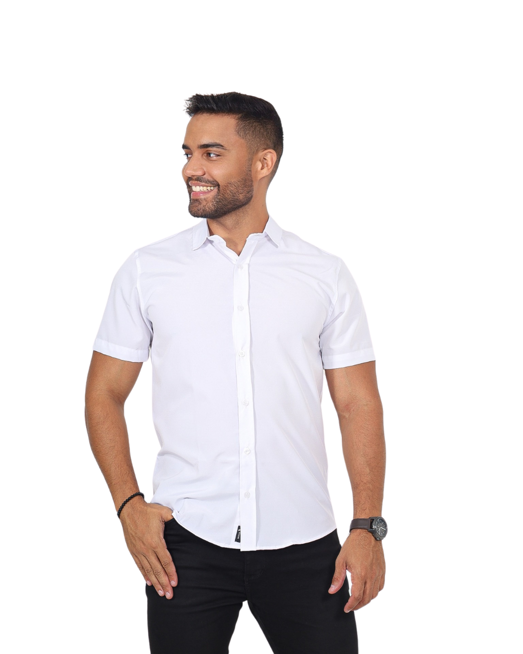Camisa Slim Flex fit manga curta