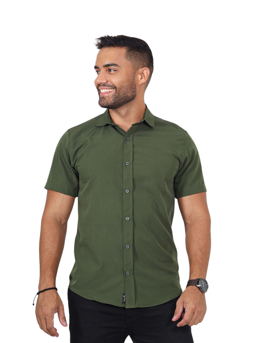 Camisa Slim Flex fit manga curta