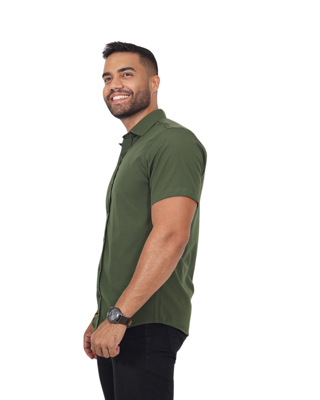 Camisa Slim Flex fit manga curta